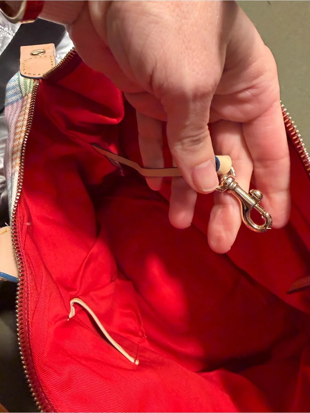 Dooney & Bourke Multicolor Patchwork Satchel duffle EUC vintage